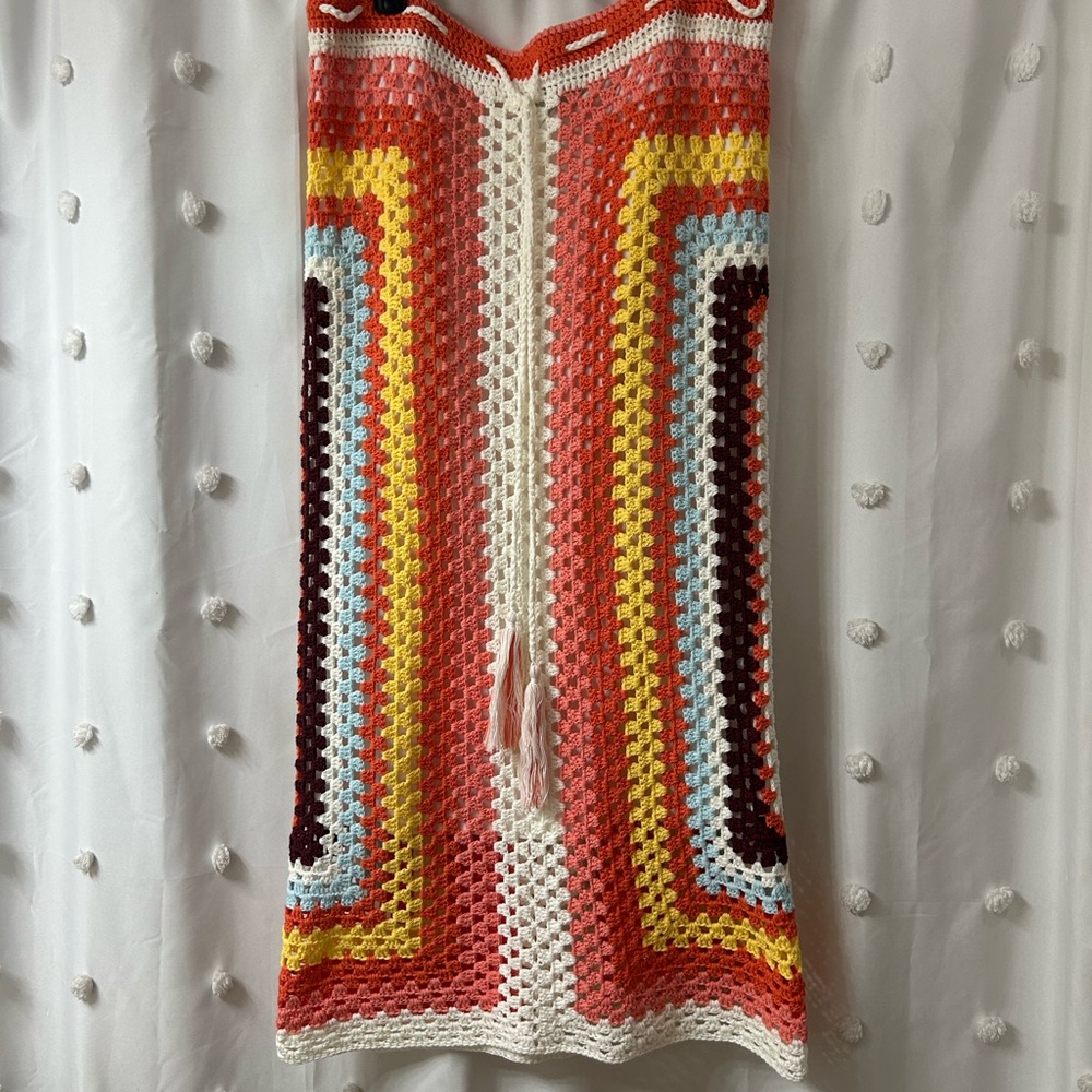 MINKPINK Multicolor Crochet Midi Skirt